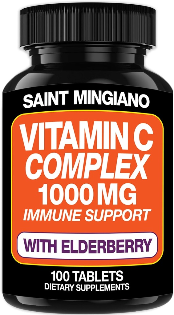 Vitamina C 1000mg con suplemento de arándano - Doble La dosis estándar con 14 ingredientes específicamente formulados - 100 cápsulas / 3 meses de suministro