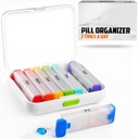 BEXEEN Organizador semanal de píldoras 2 veces al día - Pill Box 7 Day Am Pm - Travel Medicine Organizer Twice Daily Vitamin Holder Portable Supplement Case Week Night Med Dispenser Detachable Container