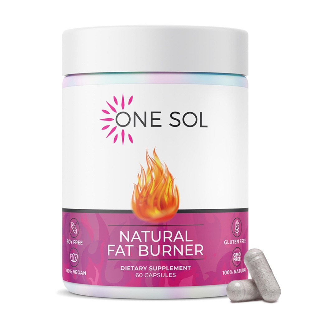 One Sol Fat Burner for Women, Natural Metabolism Booster, Burn More Calories, Boost Energy & Mood, Curb Appetite & Stop Cravings, No Crash or Jitters, All-Natural Ingredients, Gluten & Soy Free
