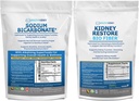 Organic Sodium Bicarbonate Alkaline Supplement 1.5LB & Bio Fiber Kidney Cleanse Detox 2.5 LBS Bundle – Supports Kidney Health, Stomach Acid Neutralizer, Alkaline Superfoods, Immune Support, Detox