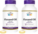 21th Century Flaxseed Oil 1000 Mg Softgels, 120-Count (22871) (Pack of 2)