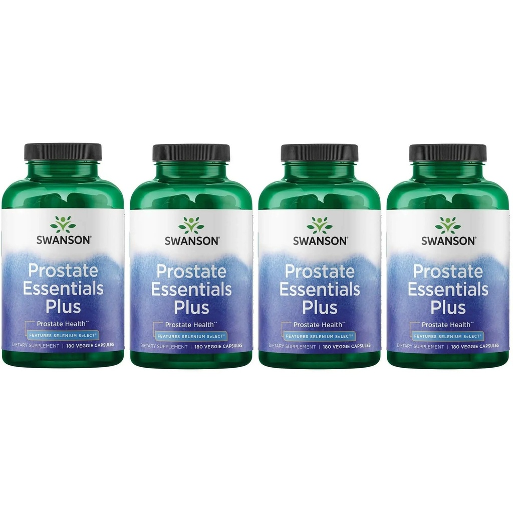 Swanson Prostate Plus - Suplemento natural para los hombres que promueven el flujo de tracto urinario saludable -Apoyo de la salud de la próstata general - (180 cápsulas vegetales) 4 Pack