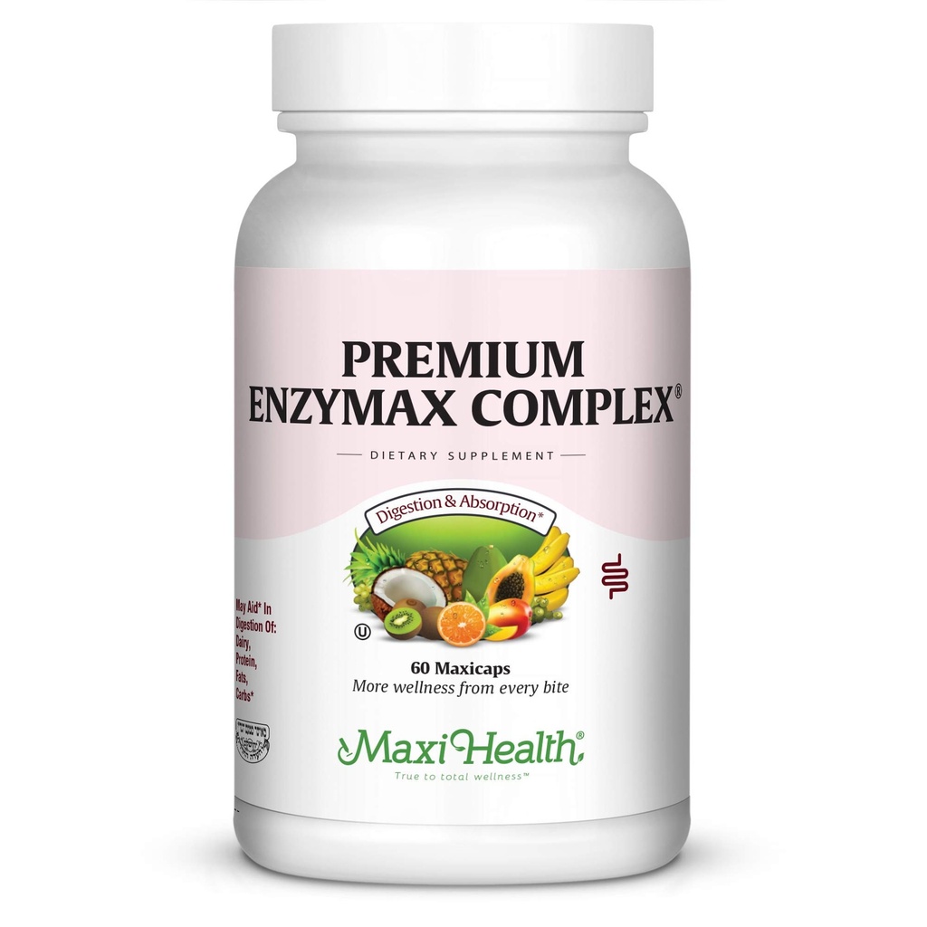 Digestive Enzymes Supplement – Plant-Based Digestive Enzymes for Women & Men – Aids Digestion of Protein, Fat, Carbs & Fiber – Supports Gut Health, Gas & Bloating Relief – Enzymax Complex 60 Capsules