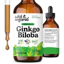 Wild & Organic Ginkgo Biloba Extract Drops - Brain & Focus Support - Liquid Ginkgo Biloba Supplements - Vegan, Sugar &amp; Alcohol-Free Herbal Tintura - 4 fl oz