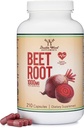 Beet Root Powder Capsules (Organic and Vegan) (210 Count, 1,000mg Per Serving) - Super Food from Beets with High Nitrate for Overall Health Support by Double Wood