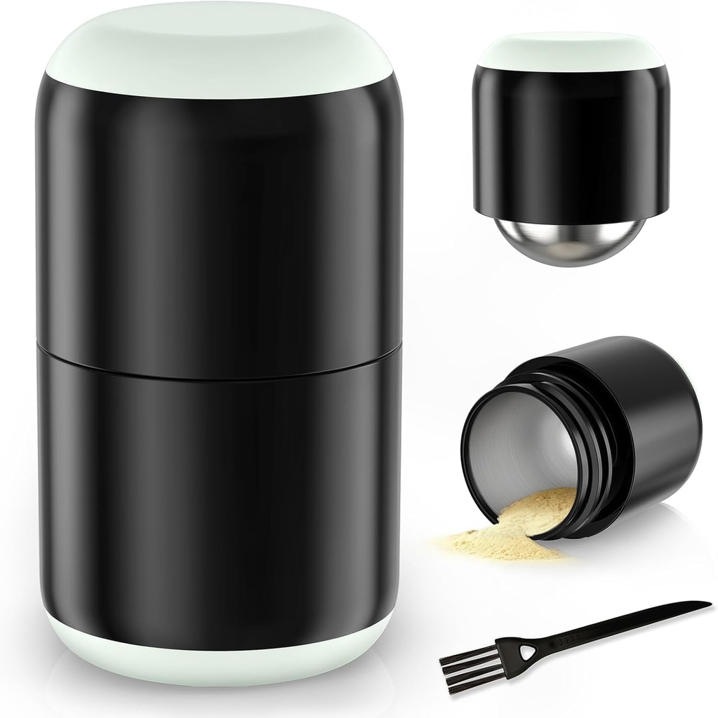 DEPAD Pill Crusher Stainless Steel, Pill Crusher Fine Powder, Pill Crushers for Elderly and Pets, Pill Grinder Fine Powder with Brush, Twist-to-Grind