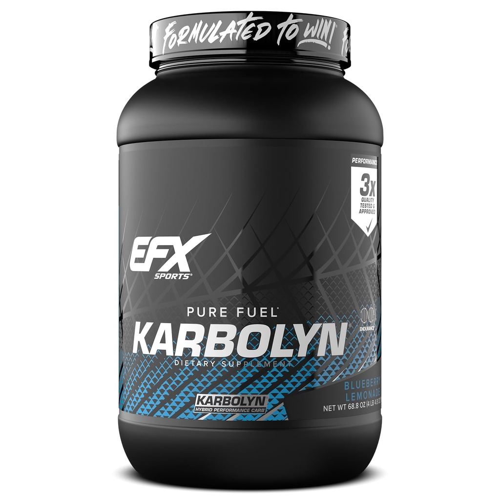 EFX Sports Karbolyn Fuel | Fast-Absorbing Carbohydrate Powder | Carb Load, Sustained Energy, Quick Recovery | Stimulant Free | 36 Servings (Blueberry Lemonade)
