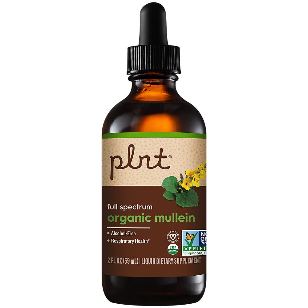 Organic Liquid Mullein a" Full Spectrum a" Supports Healthy Respiratory Function a" Alcohol-Free (2 fl. oz.)