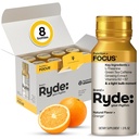 RYDE Focus Energy Shot, Orange Flavor, Zero Sugar, 2 fl oz, 8 Pack