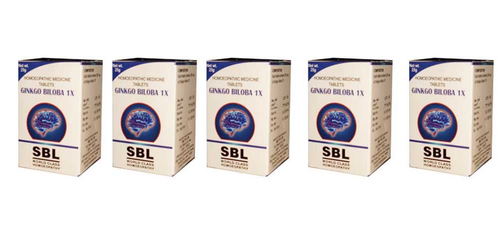 Ginkgo Biloba 1x Tabletas SBL Homeopatía - 25g (Pack of 5)