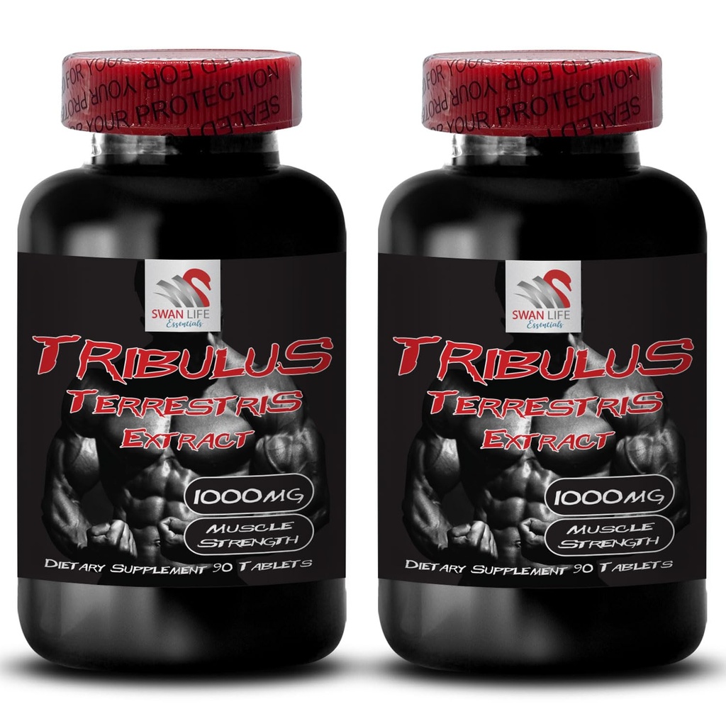 Energy Flow Support - TRIBULUS TERRESTRIS EXTRACT - Strength Recovery Formula, Muscle Strength Booster, Dynamic Body Power, Stamina Enhancement, Active Energy Recharge, Physical 2 Bottles 180 Tablets