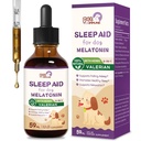 Dogs Sleep Aid Liquid Drops, Melatonin for Small & Large Dogs, Natural Herbal Supplement Support Falling & Healthy Asleep, and Relaxation w/Valerian, Chamomile and Reishi. 2 oz