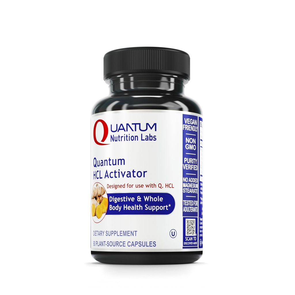 Laboratorios de Nutrición Cuántica HCL Activador - Enzimas Digestivas Pepsin Suplemento para Función Digestiva Optimal para Hombres &amp; Mujeres, Ácido de Baja Stomach, Absorción Nutriente - 90 cápsulas vegetarianas