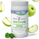 Magnesium Citrate Gummies - Sin azúcar, Vegan y No GMO para mejor sueño y relajación - Sin alcohol de azúcar - Suplemento de magnesio para adultos, adolescentes y niños - Green Apple - 240 Chews