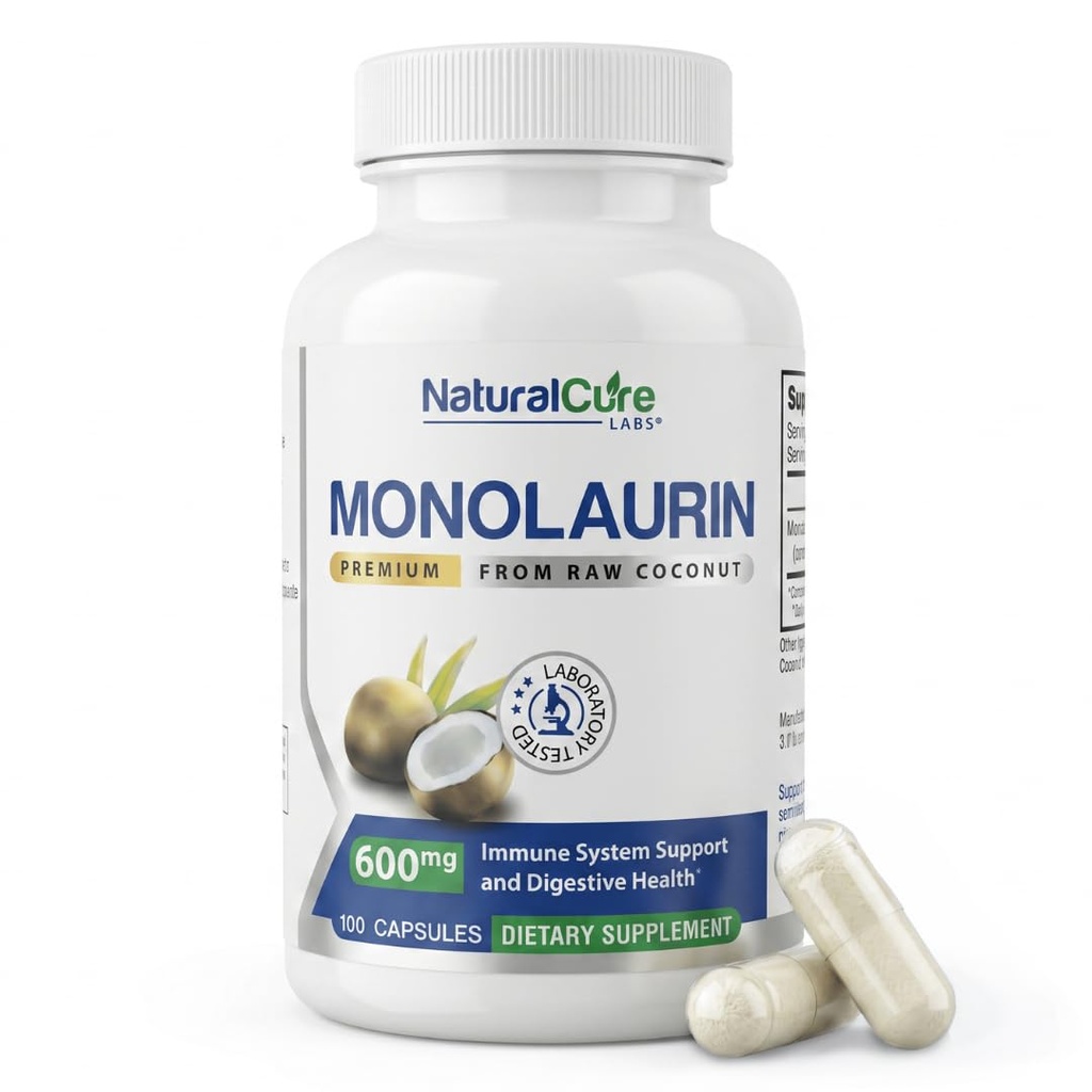 Laboratorios Naturales Monolaurin Premium – 600mg, 100 cápsulas