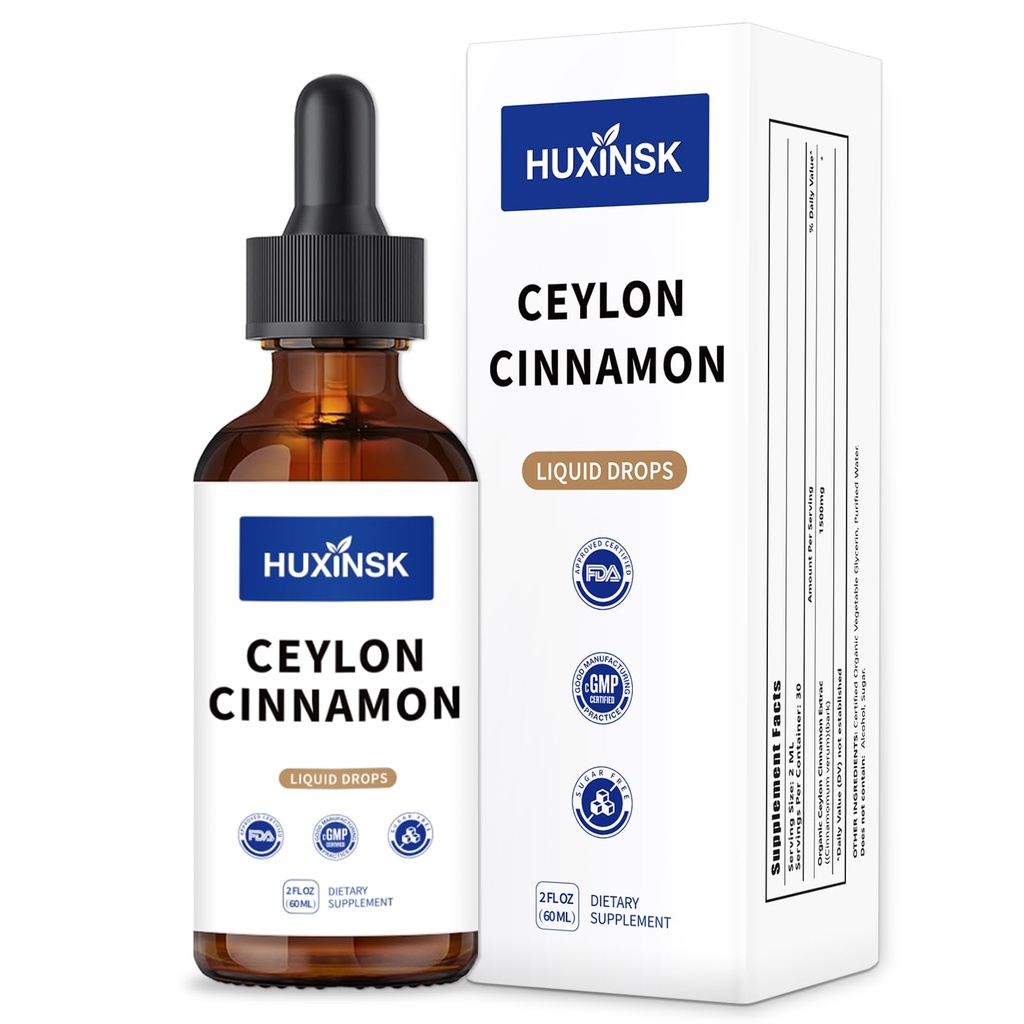 Ceylon Cinnamon Liquid Drops Extract | Pure Cinnamomum Zeylanicum | Supports Healthy Metabolism | Alcohol-Free, 60ml Vegan Tincture