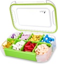 Organizador de gran pill Fullicon con 8 Compartimientos, caja de tracción de proa de humedad con dividente extraíble, contenedor diario con laberintos, caja de píldoras para la vitamina, aceite de pescado, suplemento (verde azul)