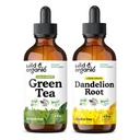 Wild & Organic Green Tea Tincture 4 fl oz & Dandelion Root Tincture 4 fl oz