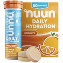 Nuun Immunity Electrolyte Tablets with Vitamin D, C, E, " A, Ginger, Elderberry, Magnesium " 4 Other Essential Electrolytes, Vegan, Orange Citrus, 8 Pack (80 Servings Total)