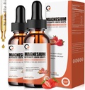 Suplemento de Magnesio Glycinate Liquid Drops,1000 mg de Magnesio líquido con bromelaina, vitamina B6 C D, Complejo de Magnesio de Absorción Alta para la Noche, Musculo & Energy Support, 1 Fl Oz (Pack of 2)