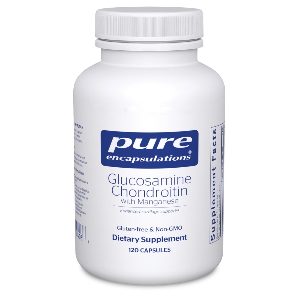 Pure Encapsulations Glucosamine Chondroitin with Manganese  sometida Supplement for Joint Support, Comfort, Mobility, Cartilage Integrity and Health, and Connective Tissue* TEN 120 Capsules