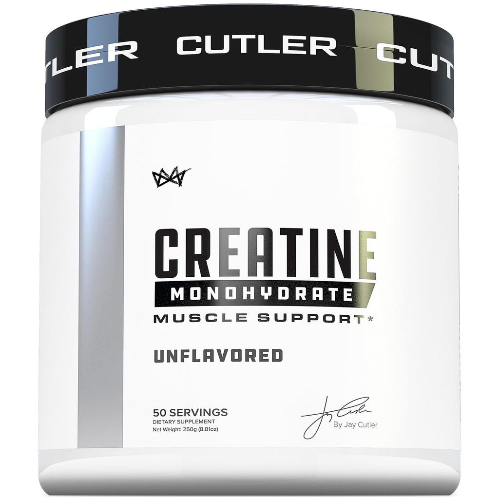 Cutler Nutrition Pure Creatine Monohydrate - 5g Por Serving 50 Servings - Premium Muscle Builder Mejoras Strength Performance & Recuperación - Desarrollado para una mezcla fácil