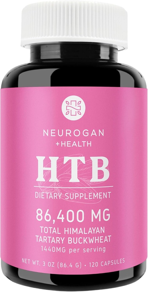 Neurogan Himalayan Tartary Buckwheat (HTB) Capsules - Pure Potent 1440 MG, 60 Day Supply - Supports Digestive Wellness* - Gluten-Free, 86.400 MG Total HTB - Lab Tested, Made in USA