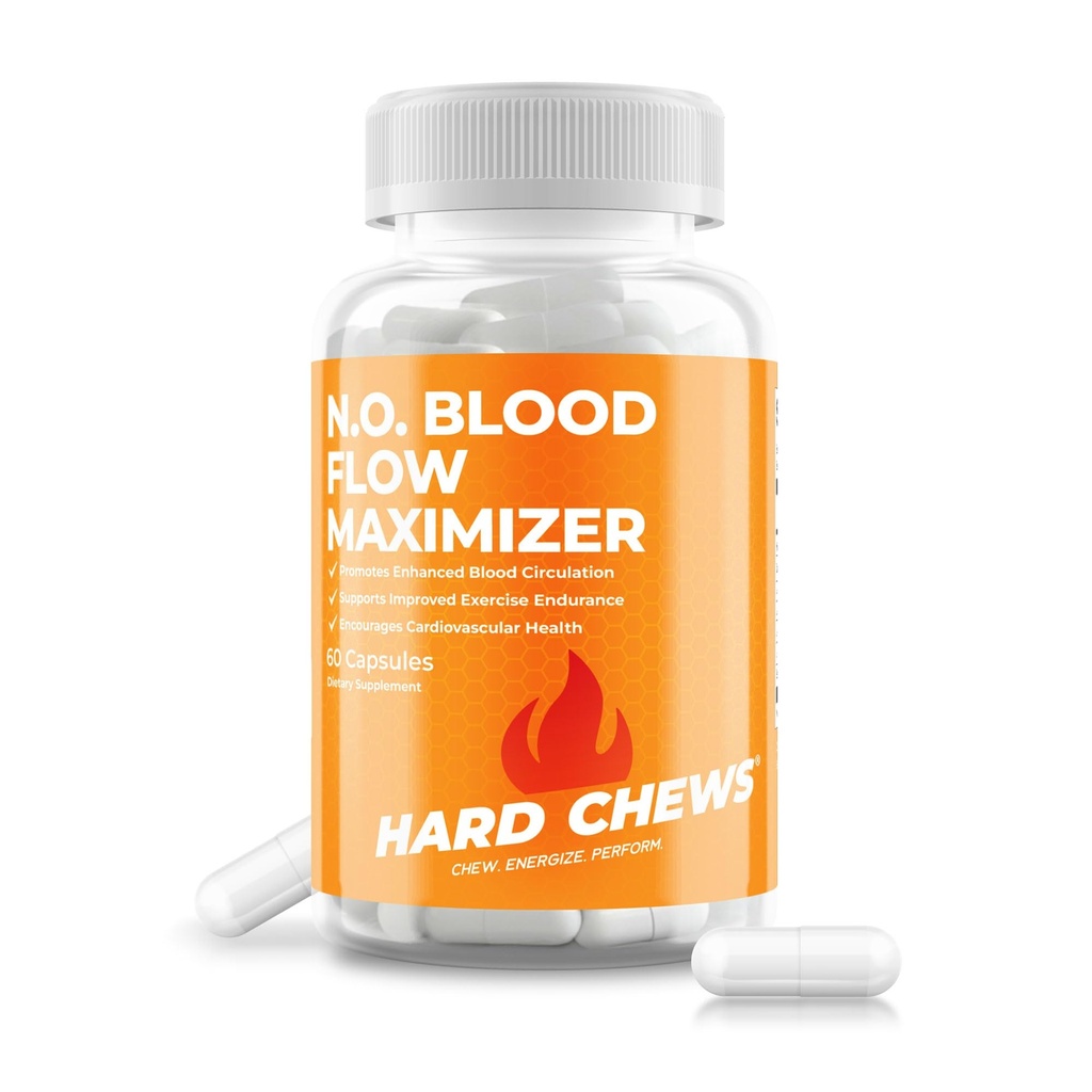 N.O. Blood Flow Maximizer (60ct) - Nitric Oxide for Men w/Niacin, L-Arginine, L-Citruline, Calcium, Beta Alanine - Energy, Recovery, Heart Health, Blood Flow, Muscle Growth & Circulation