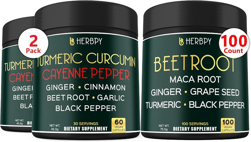 Bundle 7in1 Turmeric Curcumin &amp; 6in1 Beet Root Capsules