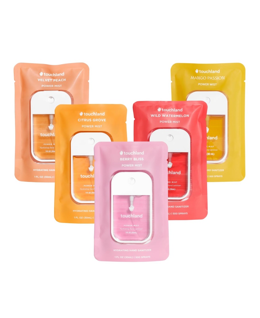 Touchland Hand Sanitizer Spray, Juicy 5 Set - 5 x 1 FL OZ