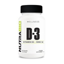 NutraBio Vitamina D (5000 UI), Immune Support - 90 cápsulas vegetales