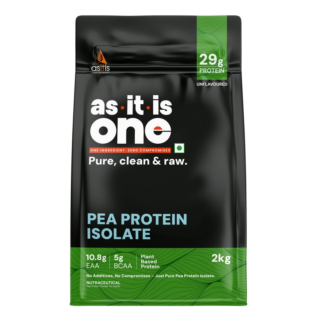 AS-IT-is Nutrition Pea Protein Isolate | Designed for Meal Supplementation | Easy to Digest - Vegan & Gluten-Free Cross-Flow Microfiltered Soy-Free (2000 Gms/70.5 Oz)