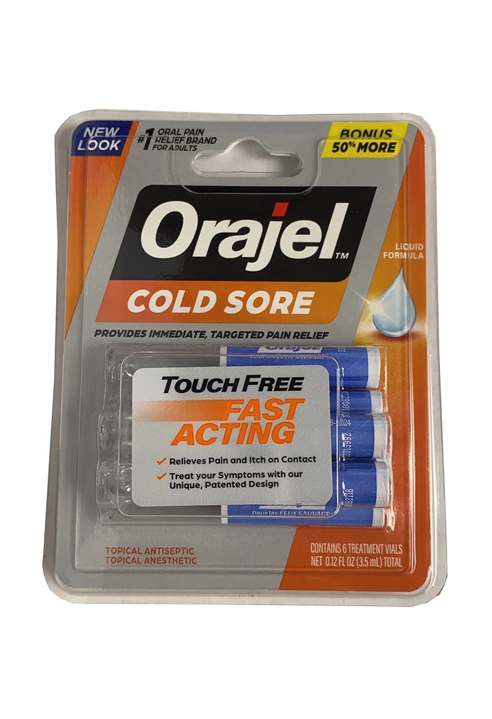 Orajel Touch Free Applicators for Cold Sore, 0.08 oz, 4 Count
