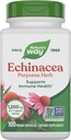 Nature's Way Echinacea Purpurea Herb, Immune Support Supplement*, 1200 mg por 3 cápsulas, Non-GMO Project Verified, Vegan, 100 cápsulas (Packaging May Vary)