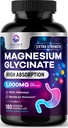 Magnesium Glycinate 1000mg Per Serving - Pure & Chelated for High Absorption - Supports Muscle, Nerve & Heart Health - Best Magnesium Supplement for Gentle Sleep Support, Bottled USA - 180 Capsules