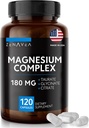 Suplemento Complejo de Magnesio Triple (120 cápsulas veganos) - 180 mg de Magnesio Glycinate Taurate y Citrato - Suplementos Complejos de Magnesio Calma