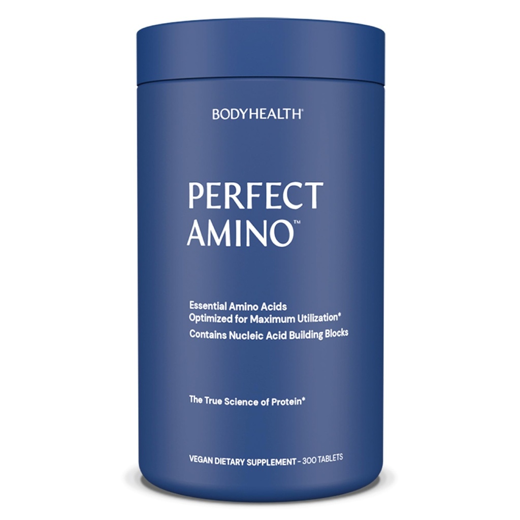 BodyHealth PerfectAmino (300 Tablets) Essential Amino Acid Supplement with BCAA and EAA, Muscle Recovery, Boost Energy & Stamina, 99% Utilization, Vegan Branched Chain Protein Pre/Post Workout