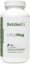 RetzlerRx UltraMag 125 Magnesium Glycinate Supplement - 240 Capsules with Patented TRAACS for Enhanced Absorption - Supports Cardiovascular Health, Muscle Function, Bone Health & Strength