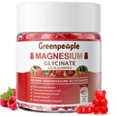GREENPEOPLE Magnesium Glycinate Gummies 400mg - Sugar Free Magnesium Supplement with Magnesio Citrate, Vitamin D, and B6 for Calm Support & Sleep for Adults - High Absorption - Raspberry Gummies