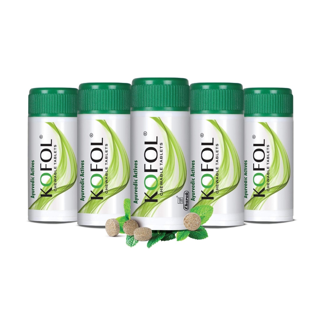 Charak Pharma Kofol Chewable Tablet for Cough, Sore Threat