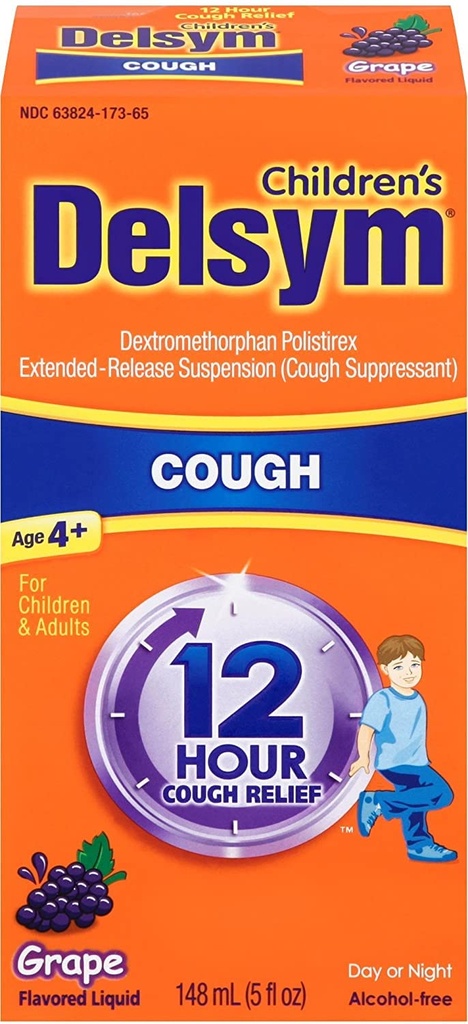 Delsym Extended Release Suspension Children's Grape-Flavored, 5-Ounces Box (Pack of 2)