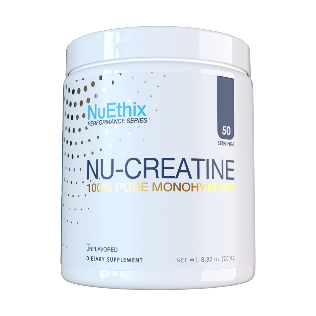 Nu-Creatine Pure Monohydrate to Support Muscle Growth & Recovery - Supports Cognitive Function - Maximize Your Performance and Workout - 5g per Serving - 50 Servings
