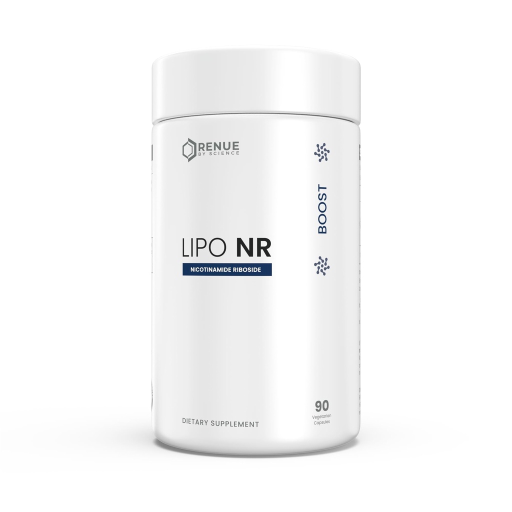 RENUE by Science Nicotinamide Riboside TEN High Strength Liposomal NAD Suplemento TEN 90 Nicotinamide Capsules - 300mg Nicotinamide Riboside per Serving Silencio Manufactured in The USA Third-Party Tested