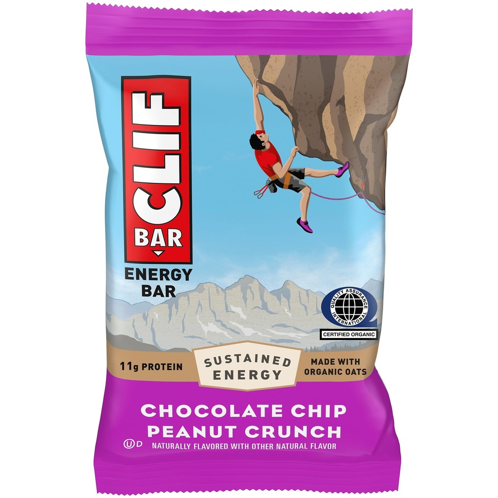 CLIF BAR - Energy Protein Bars - Chocolate Chip Peanut Crunch - Made with Organic Oats - Energy Bars - Non-GMO - (1 Count)