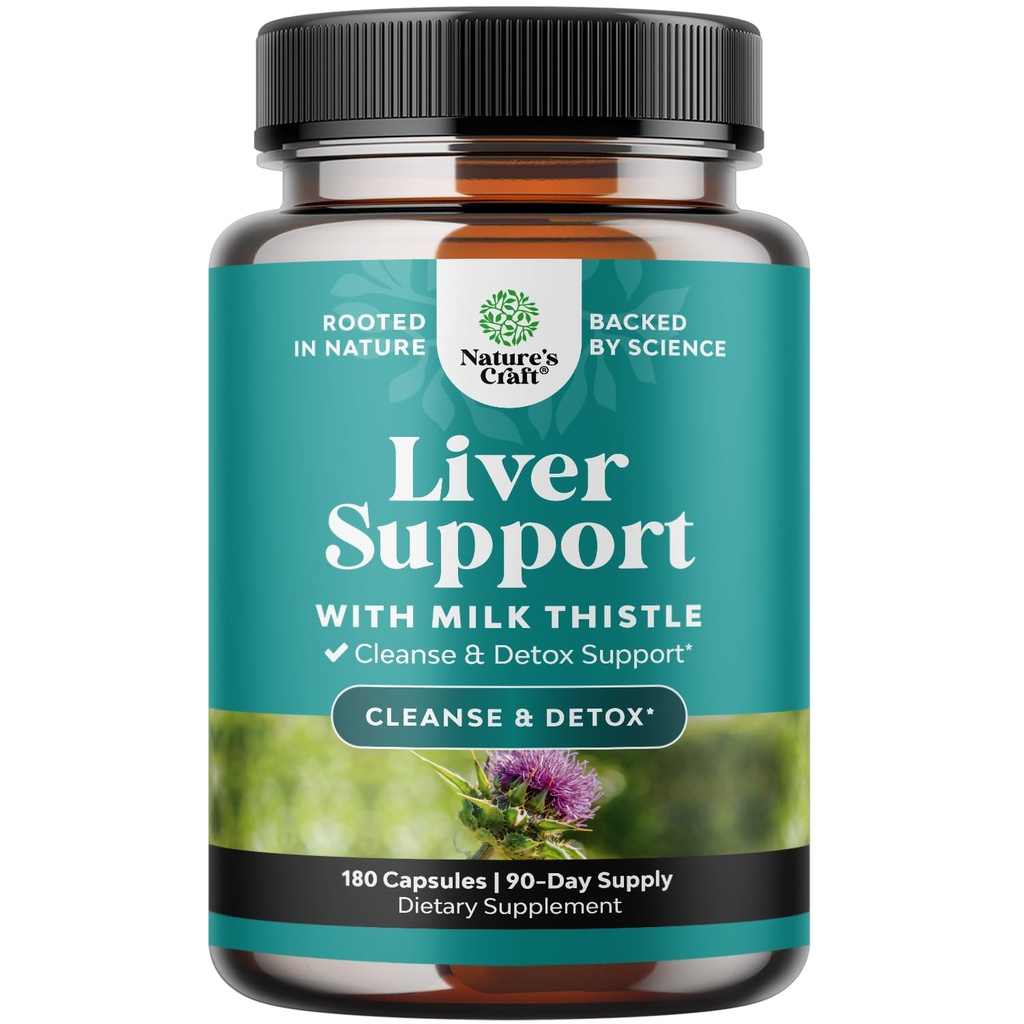 Liver Cleanse Detox &amp; Repair 180 Capsules - Herbal Liver Support Milk Thistle Suplemento - Silymarin Milk Thistle Suplementos con Dandelion Root, Choline, Beetroot & Artichoke Extract