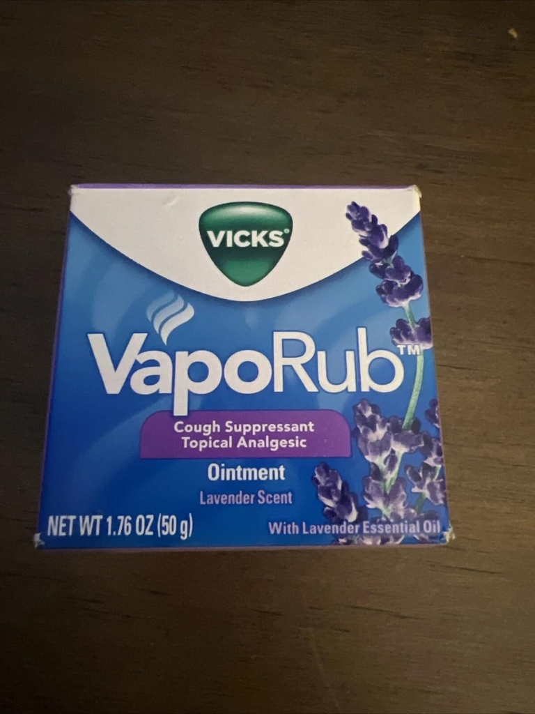 Vicks VapoRub Cough Suppressant Topical Analgesic Ointment Lavender Scent - 1.76 oz jar, Pack of 4