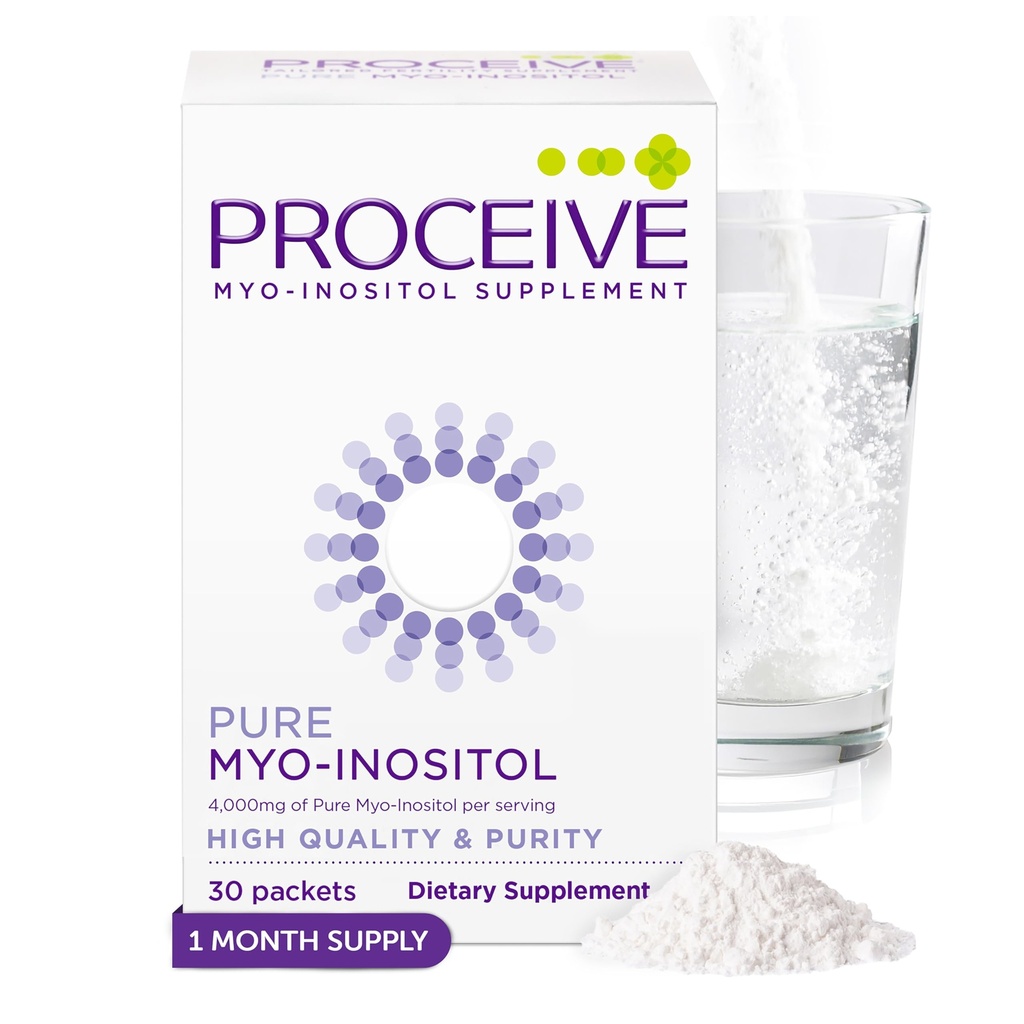Proceive Myo Inositol Supplement for Women, 4000mg High Strength Myo Inositol for Reproductive Wellness and Pre Conception Support, Vegan Powder Drink Mix, Gluten Free, 30 Packets, Unflavored