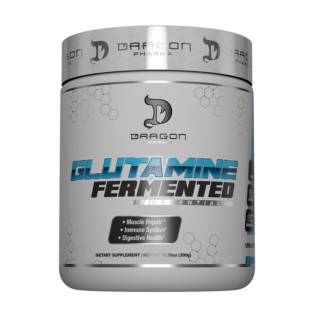 DRAGON PHARMA Fermented Glutamine, Aids in Muscle Repair, Improves Digestive Health, Vegan, 5g of Glutamine (60 Servings)
