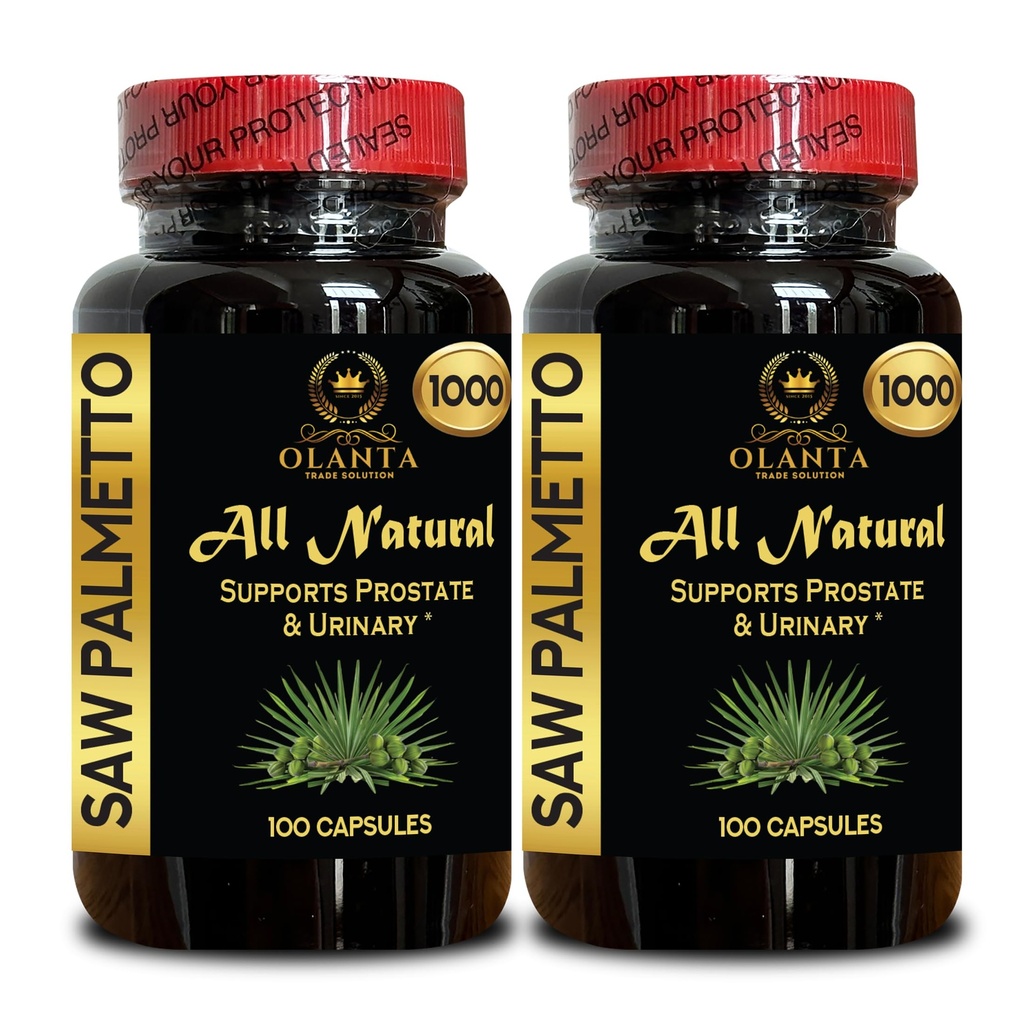 Saw Palmetto Extract 1000mg – Prostate and Urinary Support with Herbal Simplicity - All-Natural, Made in The USA – 2 Bottles 200 Counts