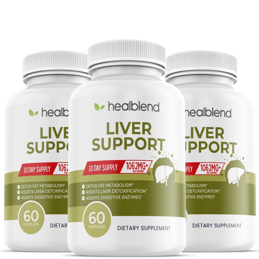 Liver Support - Natural Milk Thistle and Zinc Supplement - Helps Detox and Cleanse The Liver, Supports Digestive Health and Detoxification - 60 Veggie Capsules (30 Days Supply) (3)